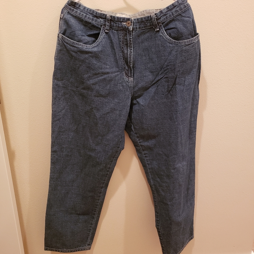 Christopher & Banks jeans size 14 painters style high rise light wash